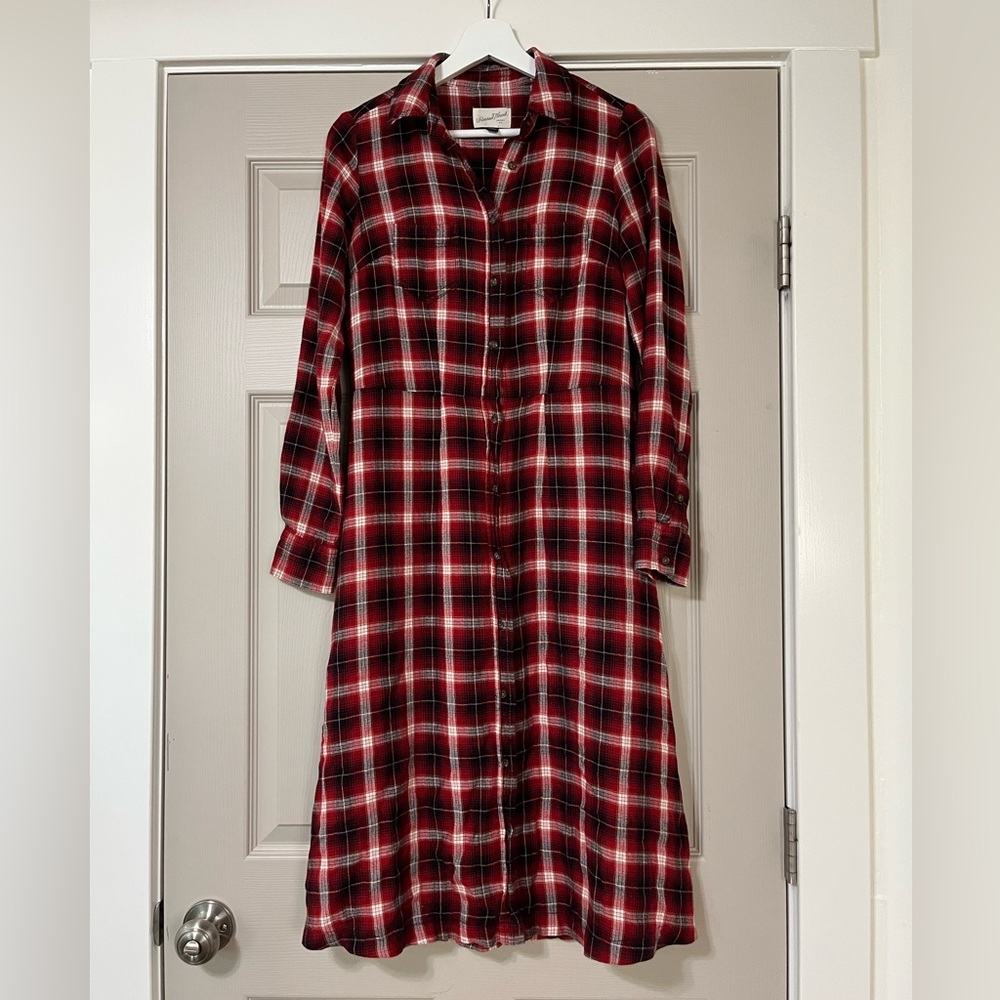 Universal Thread Red Plaid Flannel Shirtdress